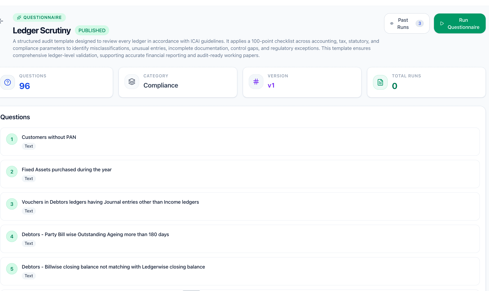 CORAA Ledger Scrutiny AI Agent Dashboard