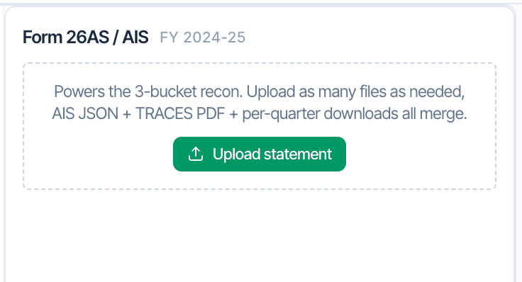 CORAA Form 26AS multi-file upload widget